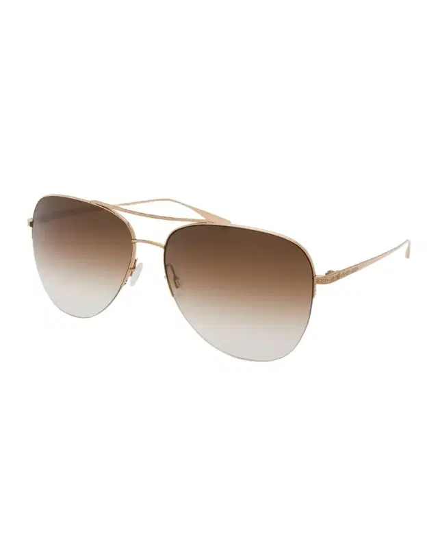 Barton Perreira Chevalier Brown Titanium Aviator Sunglasses
