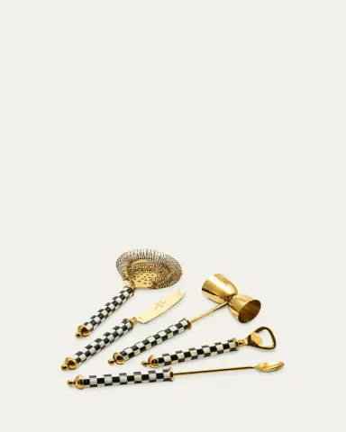 MacKenzie-Childs Courtly Check 3260 Bar Tool Set, Gold | Thumbnail 2