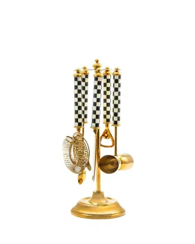 MacKenzie-Childs Courtly Check 3260 Bar Tool Set, Gold | Thumbnail 1