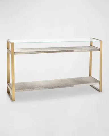 Regina Andrew Andres Hair on Hide Console Table, Brass | Thumbnail 2 Regina Andrew Andres Hair on Hide Console Table, Brass | Thumbnail 2