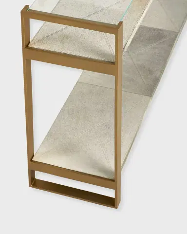 Regina Andrew Andres Hair on Hide Console Table, Brass | Thumbnail 4 Regina Andrew Andres Hair on Hide Console Table, Brass | Thumbnail 4
