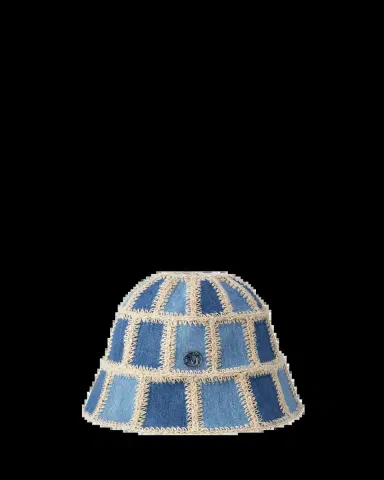 Maison Michel Pablo Denim Patchwork Crochet Bucket Hat | Thumbnail 2