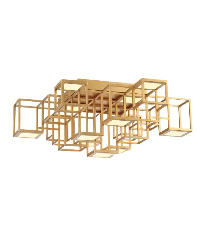 Eurofase Ferro Geometric Cube Flush Mount