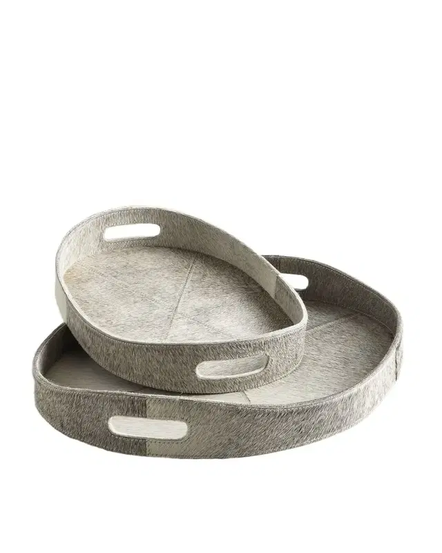 Regina Andrew Andres Hair On Hide Tray, Set of 2
