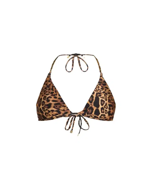 L'AGENCE Annabelle Leopard Bikini Top