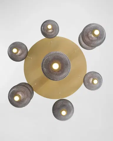 Eurofase Palmas 7-Light LED Golden Chandelier | Thumbnail 2 Eurofase Palmas 7-Light LED Golden Chandelier | Thumbnail 2