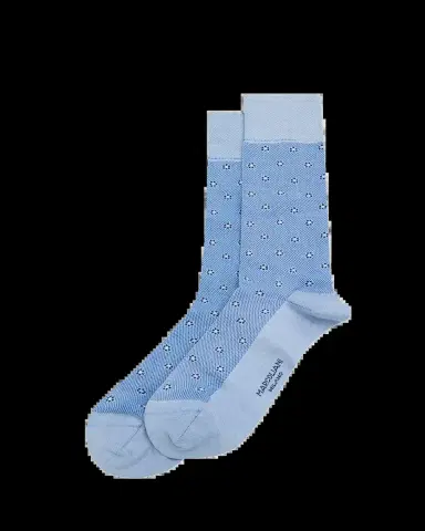 Marcoliani Men's Micro-Floral Crew Socks | Thumbnail 2