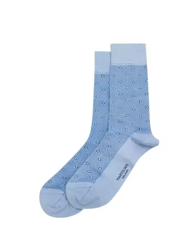 Marcoliani Men's Micro-Floral Crew Socks | Thumbnail 1