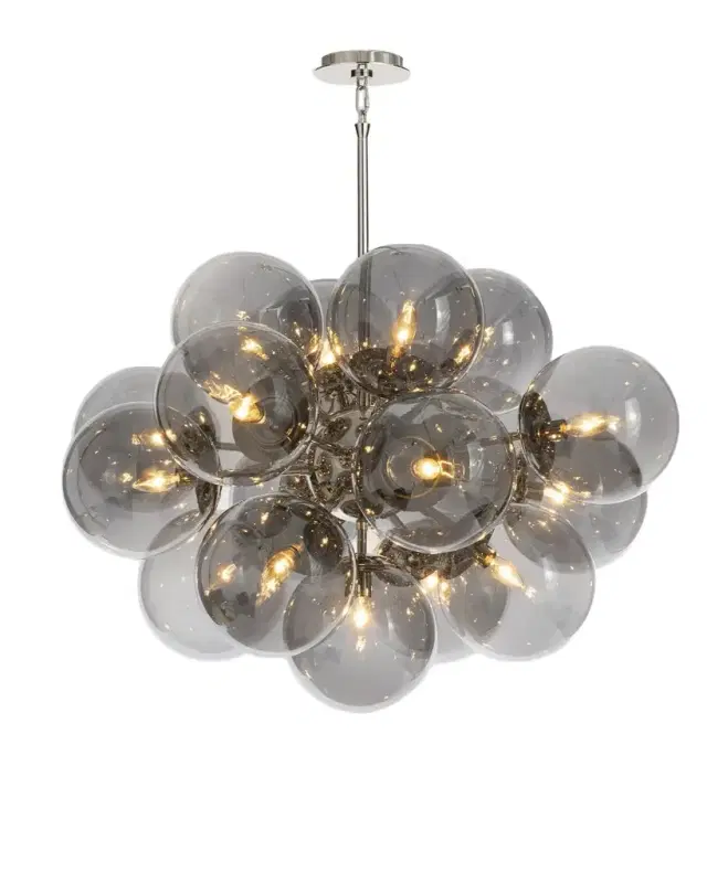 Regina Andrew Shine 34" 17-Light Chandelier, Smoke Glass