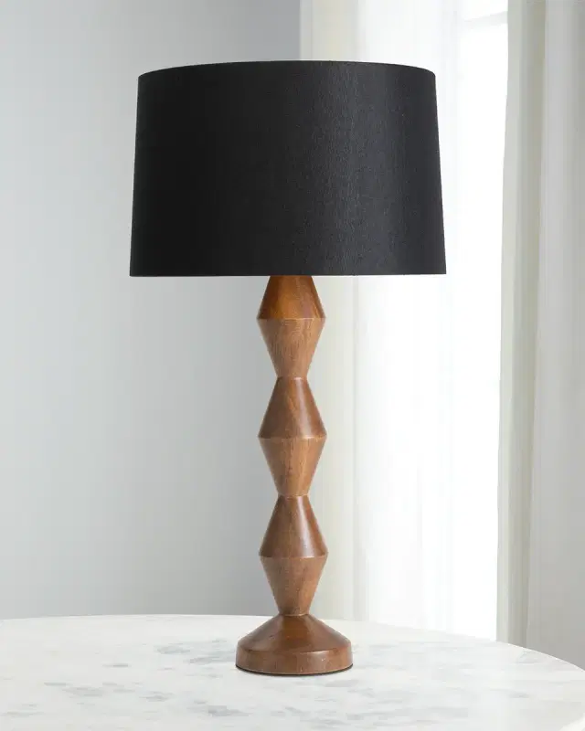 Regina Andrew Crew 30" Walnut Buffet Lamp, Black Shade