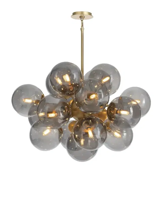 Regina Andrew Shine 34" 17-Light Chandelier, Smoke Glass
