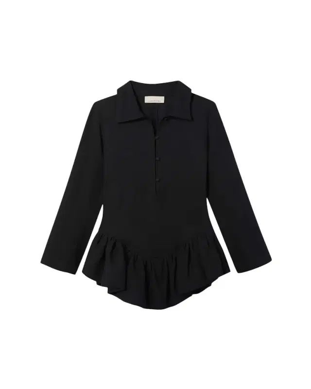 Liberowe Long-Sleeve Peplum Mini Polo Dress