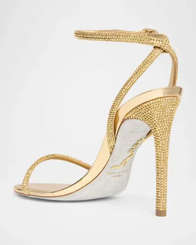 René Caovilla 105mm Embellished Metallic Leather Ankle-Strap Sandals | Thumbnail 2 René Caovilla 105mm Embellished Metallic Leather Ankle-Strap Sandals | Thumbnail 2