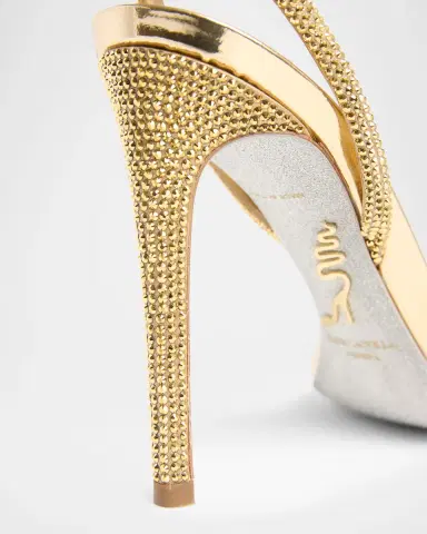 René Caovilla 105mm Embellished Metallic Leather Ankle-Strap Sandals | Thumbnail 3 René Caovilla 105mm Embellished Metallic Leather Ankle-Strap Sandals | Thumbnail 3