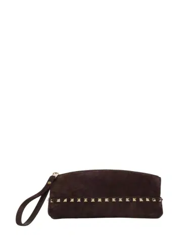 Valentino Garavani Rockstud Suede Wristlet Pochette | Thumbnail 1 Valentino Garavani Rockstud Suede Wristlet Pochette | Thumbnail 1
