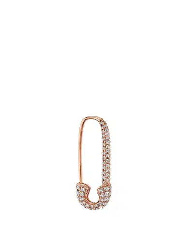 Anita Ko 18K Rose Gold Diamond Pave Safety Pin Earring, Single (Left) | Thumbnail 1 Anita Ko 18K Rose Gold Diamond Pave Safety Pin Earring, Single (Left) | Thumbnail 1