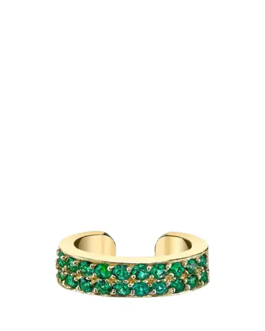 Anita Ko 18K Yellow Gold Two Row Emerald Ear Cuff, Single | Thumbnail 1 Anita Ko 18K Yellow Gold Two Row Emerald Ear Cuff, Single | Thumbnail 1