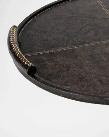 Regina Andrew Forte Leather Round Tray, Large | Thumbnail 2
