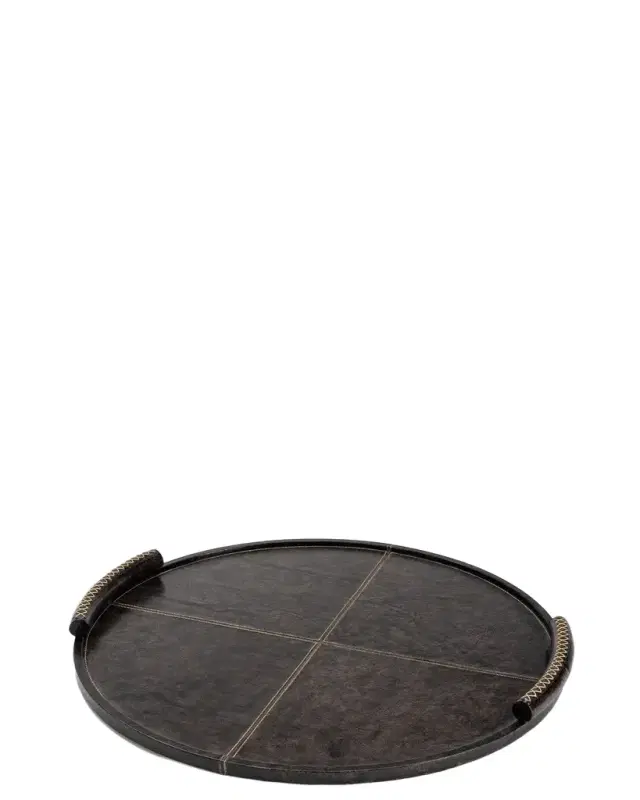 Regina Andrew Forte Leather Round Tray, Large