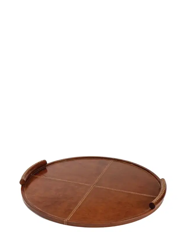 Regina Andrew Forte Leather Round Tray, Large
