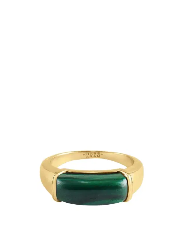 Anabel Aram Jewelry Forza Ring with Malachite, Size 7
