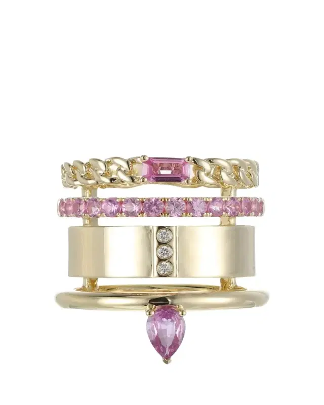 TYPE JEWELRY Typestack Pink Sapphire and Diamond Ring