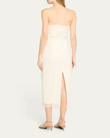 Toccin Vivian Belted Sequined Lace Midi Dress | Thumbnail 3