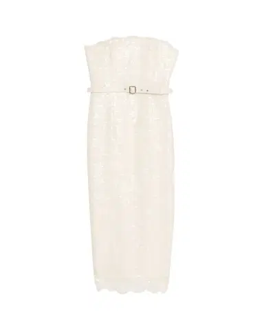 Toccin Vivian Belted Sequined Lace Midi Dress | Thumbnail 1