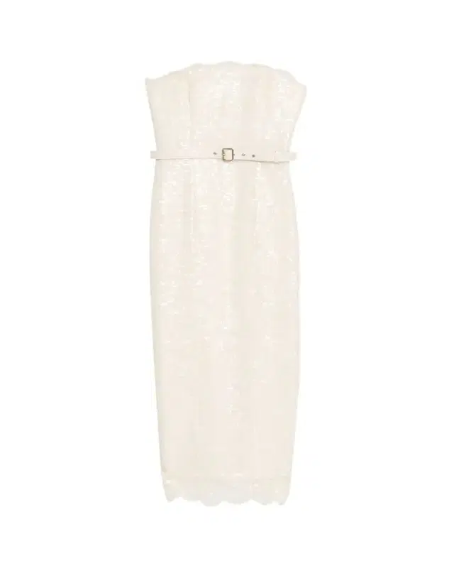 Toccin Vivian Belted Sequined Lace Midi Dress