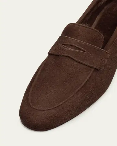 Bougeotte Flaneur Suede Penny Loafers | Thumbnail 3