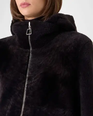 Akris Dino Reversible Lamb Shearling Zip Jacket With Detachable Hood | Thumbnail 5 Akris Dino Reversible Lamb Shearling Zip Jacket With Detachable Hood | Thumbnail 5