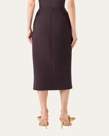 Akris Wool Double-Face Slit Midi Pencil Skirt | Thumbnail 2