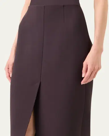 Akris Wool Double-Face Slit Midi Pencil Skirt | Thumbnail 4