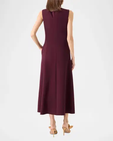 Akris Sleeveless Twisted Knot Wool Double-Face Midi Dress | Thumbnail 3
