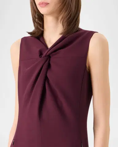 Akris Sleeveless Twisted Knot Wool Double-Face Midi Dress | Thumbnail 5