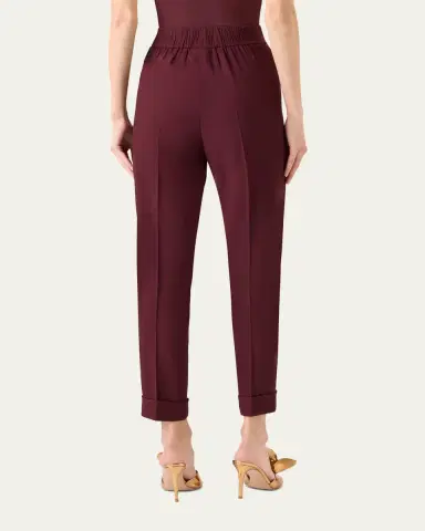 Akris Viscose-Crepe Tapered Leg Ankle Cuffed Pants | Thumbnail 3 Akris Viscose-Crepe Tapered Leg Ankle Cuffed Pants | Thumbnail 3
