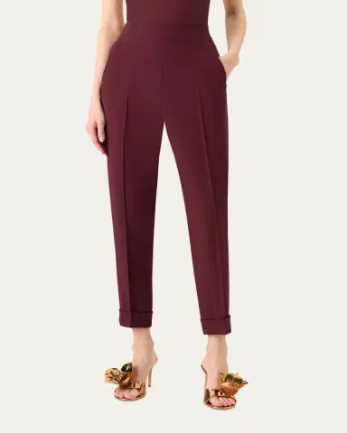 Akris Viscose-Crepe Tapered Leg Ankle Cuffed Pants | Thumbnail 4 Akris Viscose-Crepe Tapered Leg Ankle Cuffed Pants | Thumbnail 4