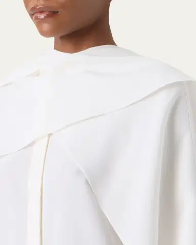 Akris Silk Crepe Sleeve Panel Button-Down Blouse | Thumbnail 5