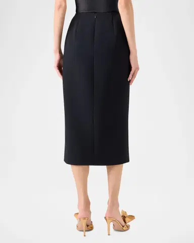Akris Wool Double-Face Slit Midi Pencil Skirt | Thumbnail 3 Akris Wool Double-Face Slit Midi Pencil Skirt | Thumbnail 3