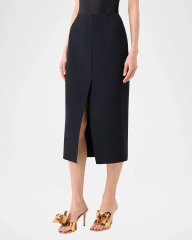 Akris Wool Double-Face Slit Midi Pencil Skirt | Thumbnail 4 Akris Wool Double-Face Slit Midi Pencil Skirt | Thumbnail 4