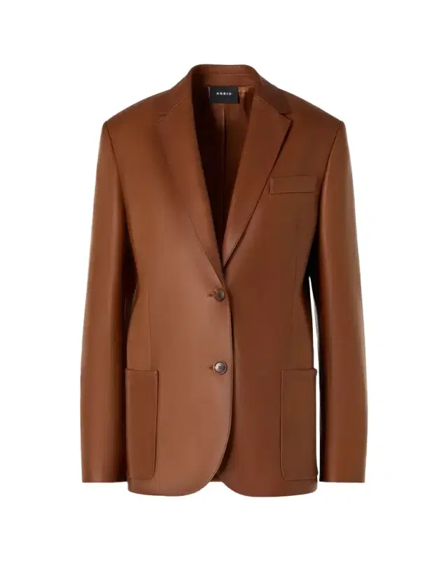 Akris Kora Nappa Leather Single-Breasted Jacket