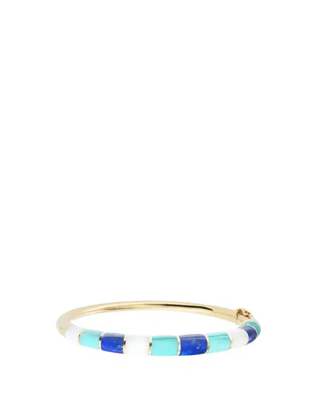 Orly Marcel Chunky Inlay Bangle with Turquoise