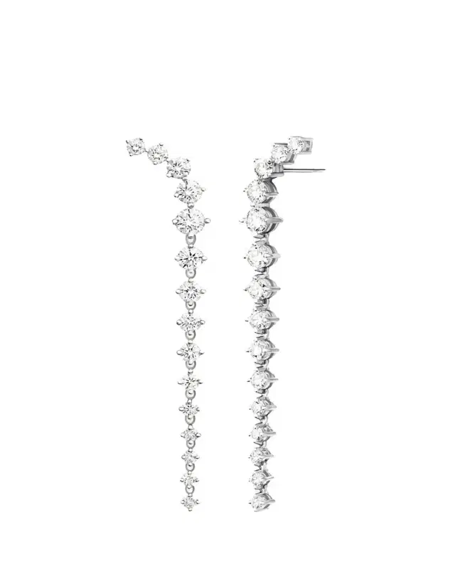 Melissa Kaye 18K Aria Dagger Earrings with Diamonds