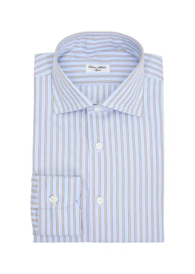 Cesare Attolini Men's Cotton Multi-Stripe Dress Shirt