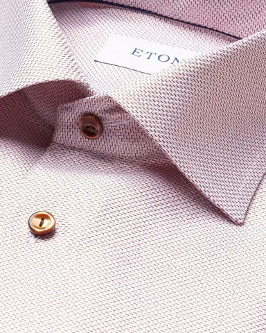 Eton Men 's Classic-Fit Cotton Textured Dress Shirt | Thumbnail 4 Eton Men 's Classic-Fit Cotton Textured Dress Shirt | Thumbnail 4