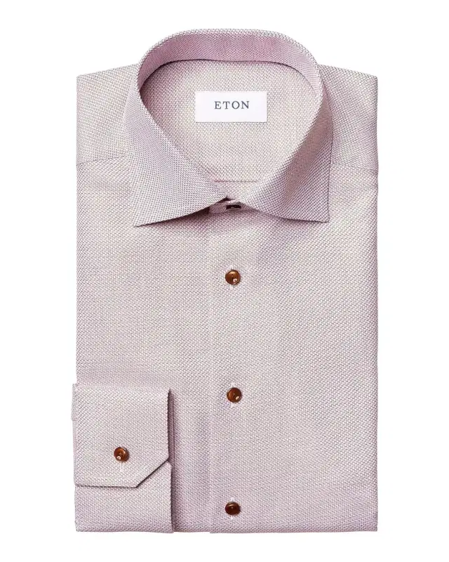 Eton Men 's Classic-Fit Cotton Textured Dress Shirt