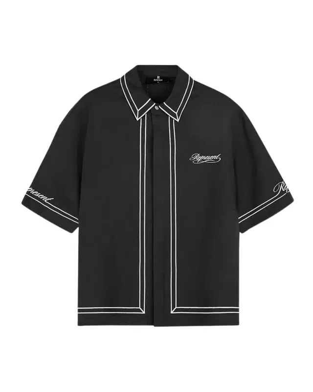 Represent Men's Border Cotton Short-Sleeve Shirt