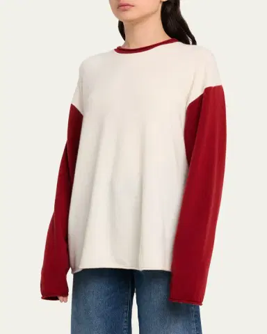 Guest In Residence Baseball Oversized Cashmere Sweater | Thumbnail 4 Guest In Residence Baseball Oversized Cashmere Sweater | Thumbnail 4