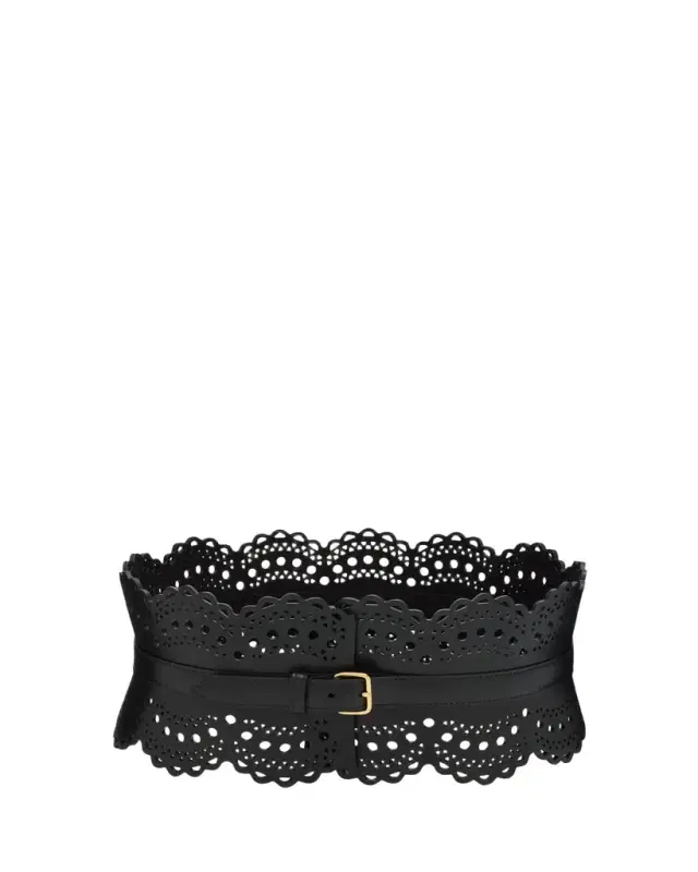 ALAÏA Vienne Lasercut Leather Corset Belt