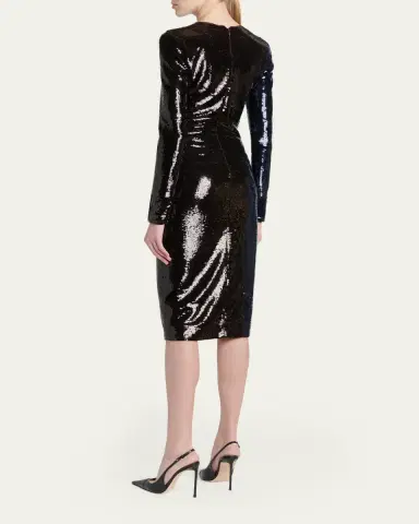 Tom Ford Sequined Long-Sleeve Midi Dress | Thumbnail 3